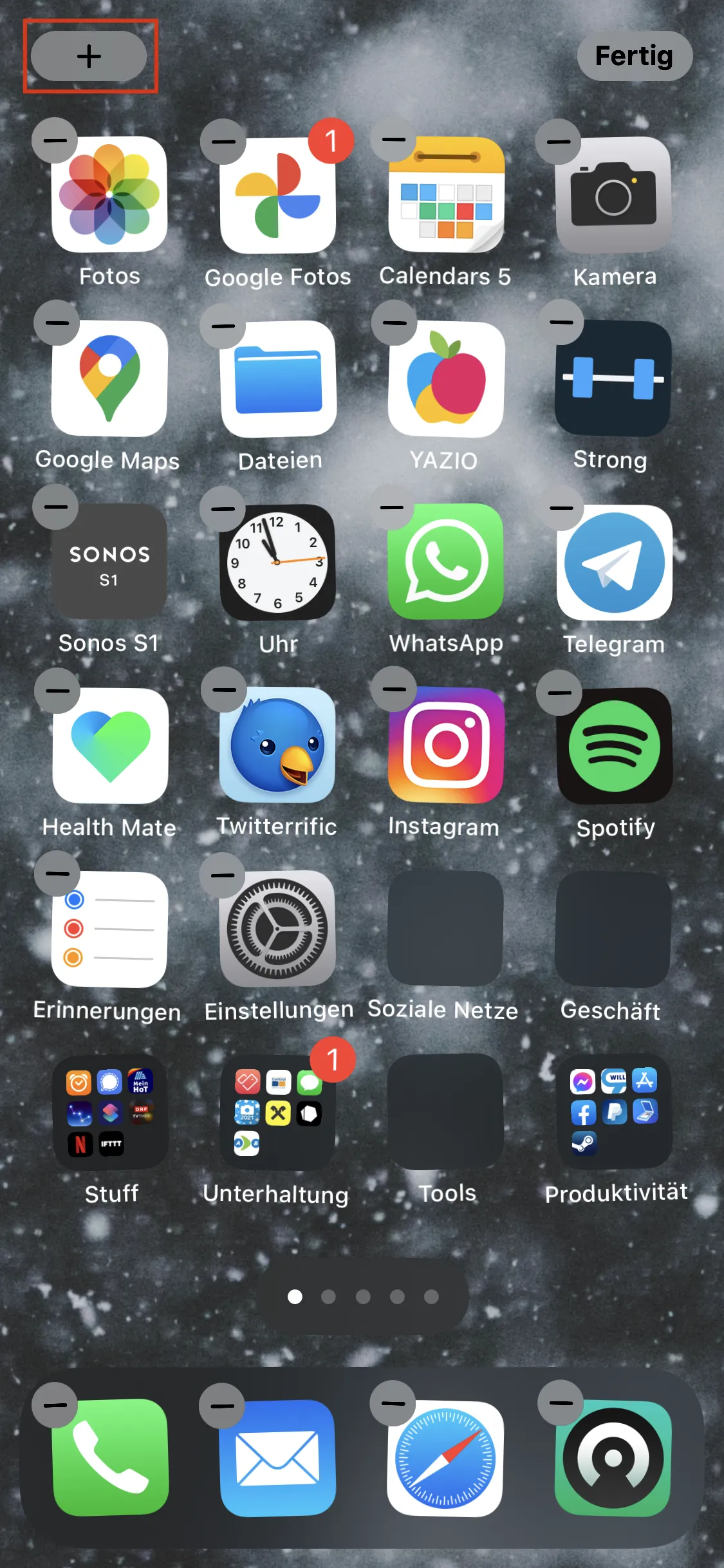 Abbildung des Home Screens